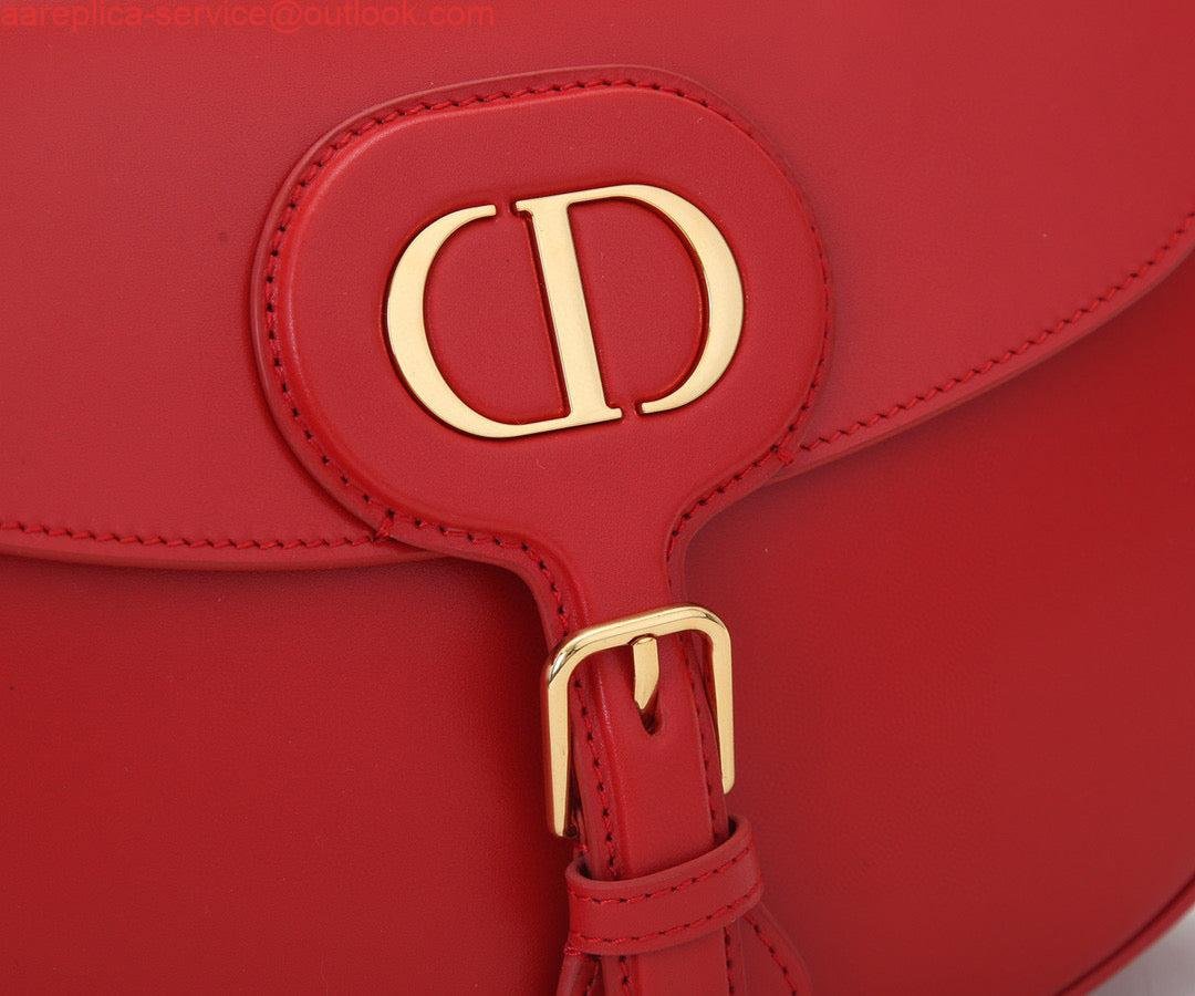 Replica Dior M9320 Large Bobby Bag Red Box Calfskin with Blue Oblique Strap
