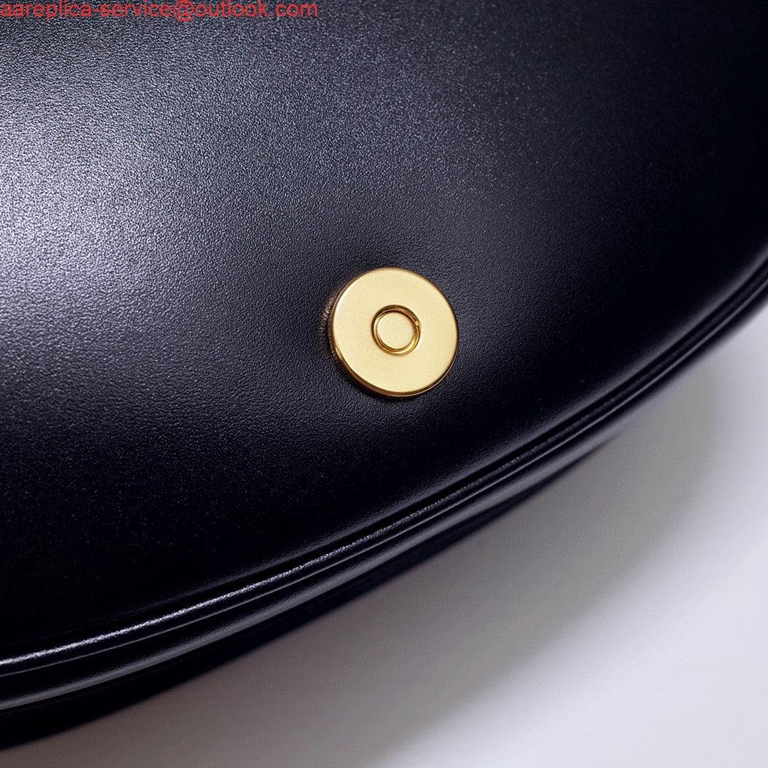 Replica Dior M9320 Large Bobby Bag Black Box Calfskin with Blue Oblique Strap