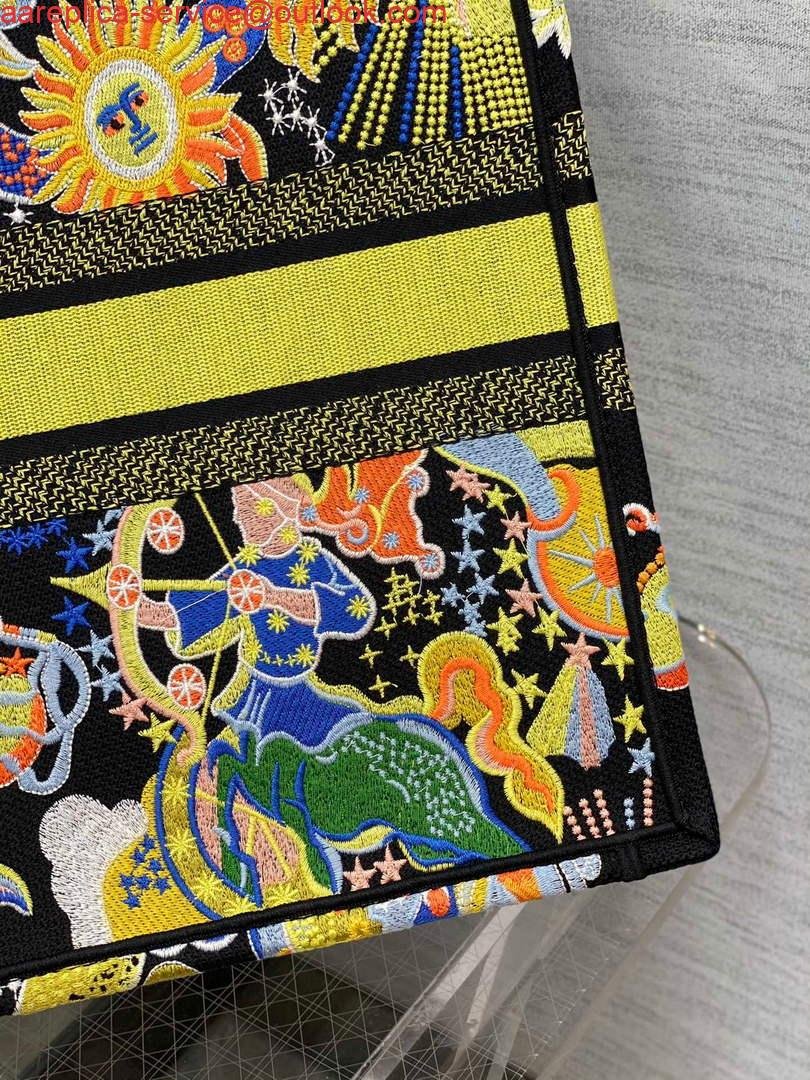 Dior M1286 Large Book Tote Black Multicolor Zodiac Fantastico Embroidery