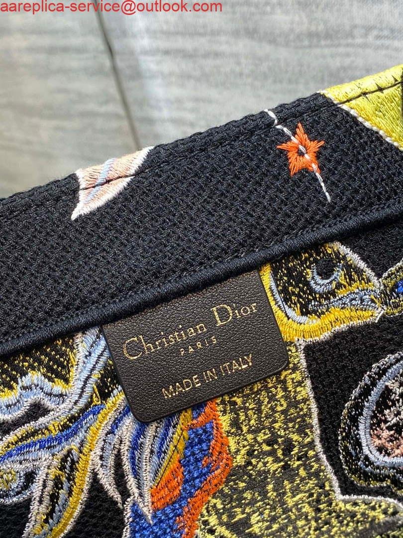 Dior M1286 Large Book Tote Black Multicolor Zodiac Fantastico Embroidery