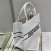 Dior M1296 Medium Book Tote White Perforated and Embossed Oblique Calfskin