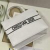 Dior M1296 Medium Book Tote White Perforated and Embossed Oblique Calfskin