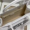 Dior M1296 Medium Book Tote White Perforated and Embossed Oblique Calfskin