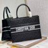 Dior M1296 Medium Book Tote Black Perforated and Embossed Oblique Calfskin