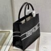 Dior M1296 Medium Book Tote Black Perforated and Embossed Oblique Calfskin