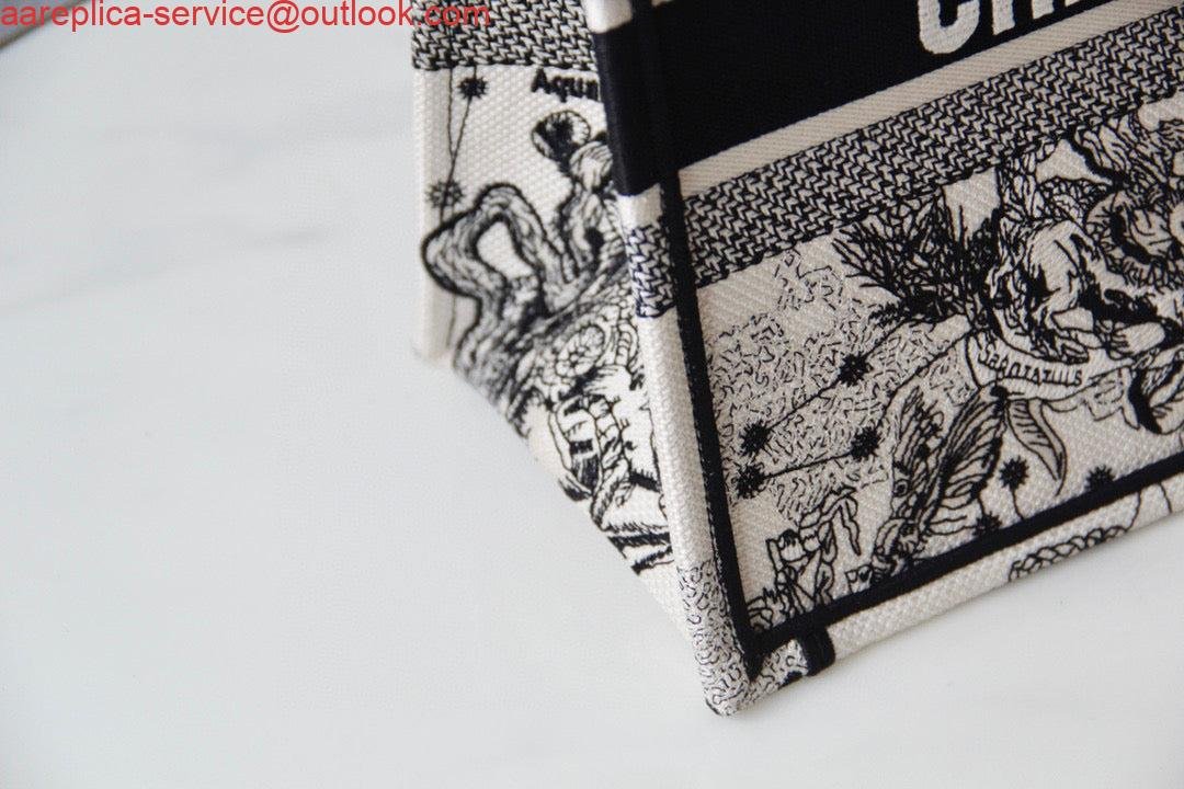 Replica Dior M1296 Medium Book Tote Toile de Jouy Zodiac latte embroidery