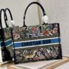 Dior M1296 Medium Book Tote D-Constellation embroidery in shades of blue