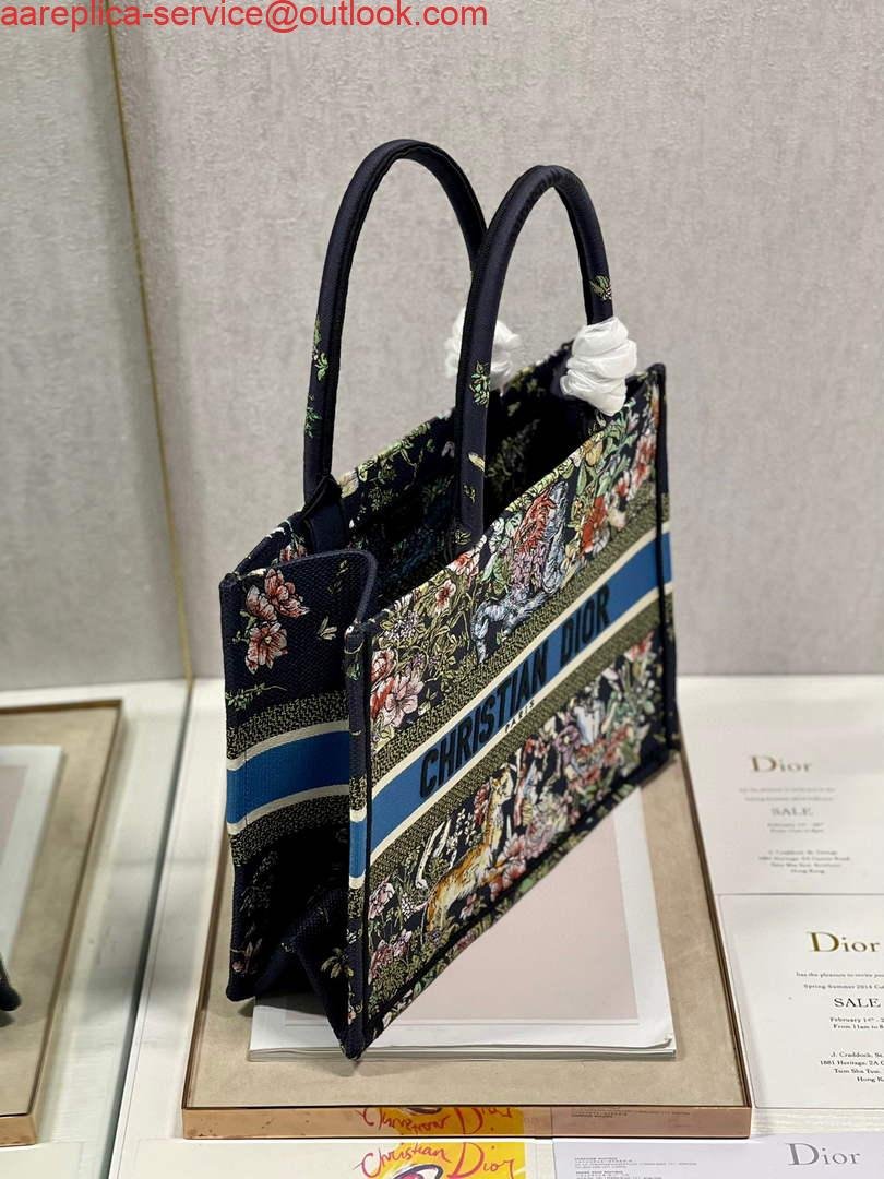 Dior M1296 Medium Book Tote D-Constellation embroidery in shades of blue