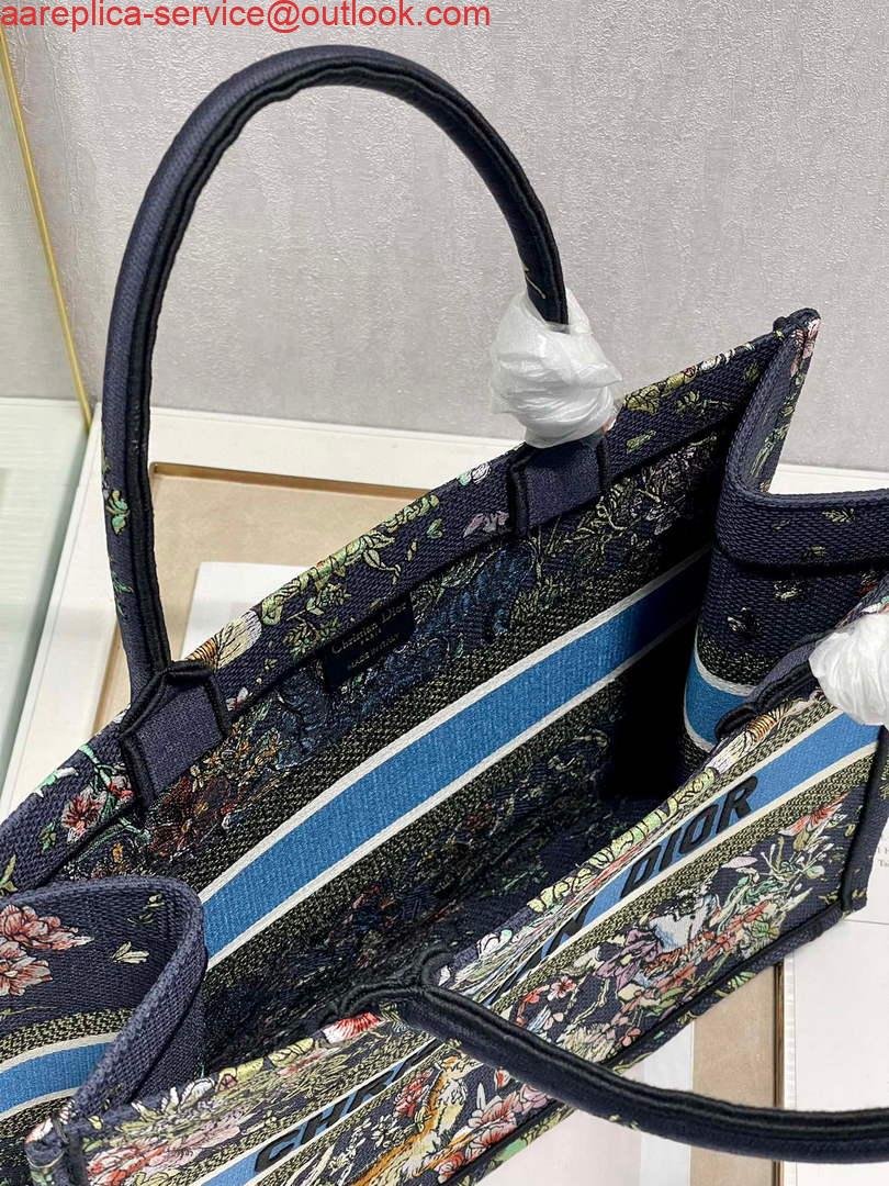 Dior M1296 Medium Book Tote D-Constellation embroidery in shades of blue