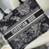 Dior M1296 Medium Book Tote Black Toile de Jouy Zodiac latte embroidery