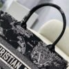 Dior M1296 Medium Book Tote Black Toile de Jouy Zodiac latte embroidery