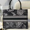 Dior M1296 Medium Book Tote Black Toile de Jouy Zodiac latte embroidery