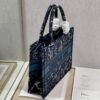 Dior M1296 Medium Book Tote Blue Roses embroidery