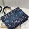 Dior M1296 Medium Book Tote Blue Roses embroidery