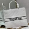 Dior M1286 Large Book Tote White Perforated and Embossed Oblique Calfskin