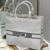 Dior M1286 Large Book Tote White Perforated and Embossed Oblique Calfskin