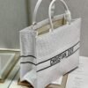 Dior M1286 Large Book Tote White Perforated and Embossed Oblique Calfskin
