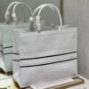 Dior M1286 Large Book Tote White Perforated and Embossed Oblique Calfskin