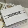 Dior M1286 Large Book Tote White Perforated and Embossed Oblique Calfskin