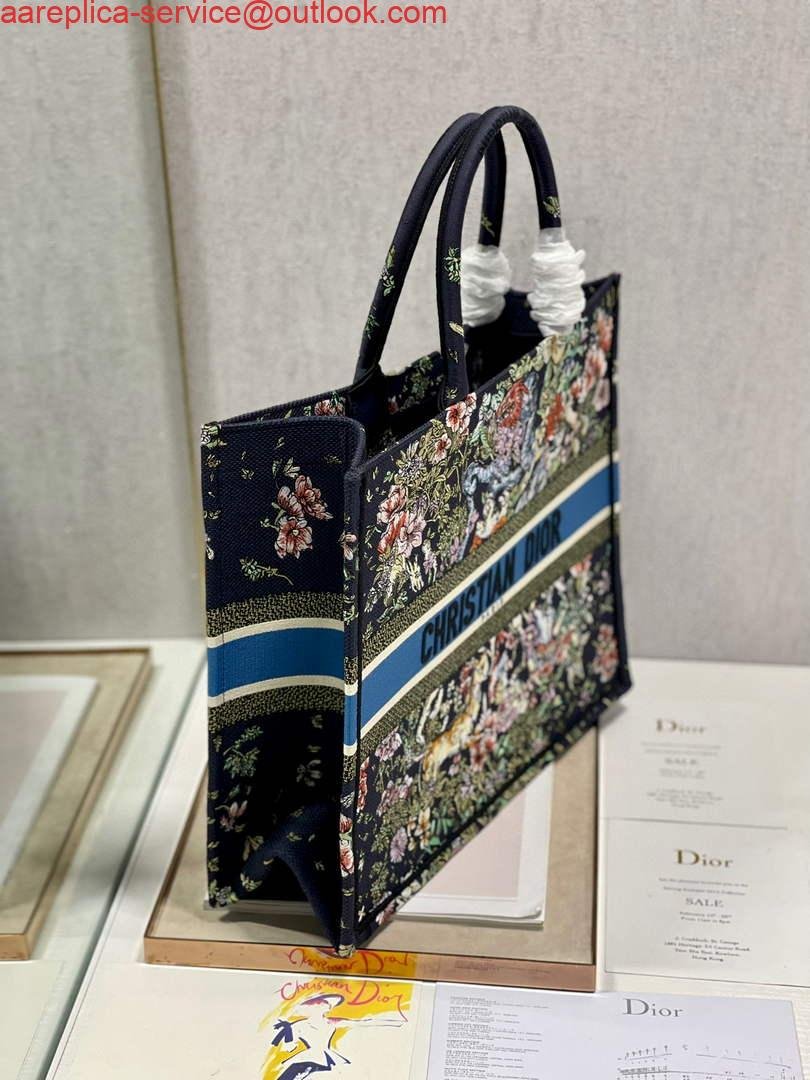 Dior M1286 Large Book Tote D-Constellation embroidery in shades of blue