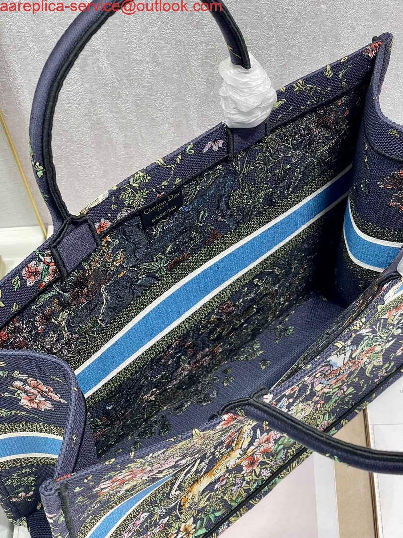 Dior M1286 Large Book Tote D-Constellation embroidery in shades of blue