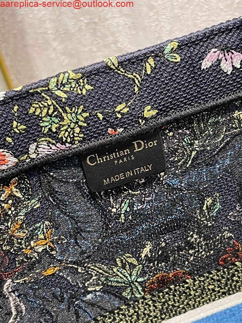 Dior M1286 Large Book Tote D-Constellation embroidery in shades of blue