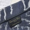 Dior M1286 Large Book Tote Blue Dior Roses embroidery