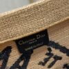 Dior M1286 Large Book Tote Beige jute fabric with Union motif embroidery