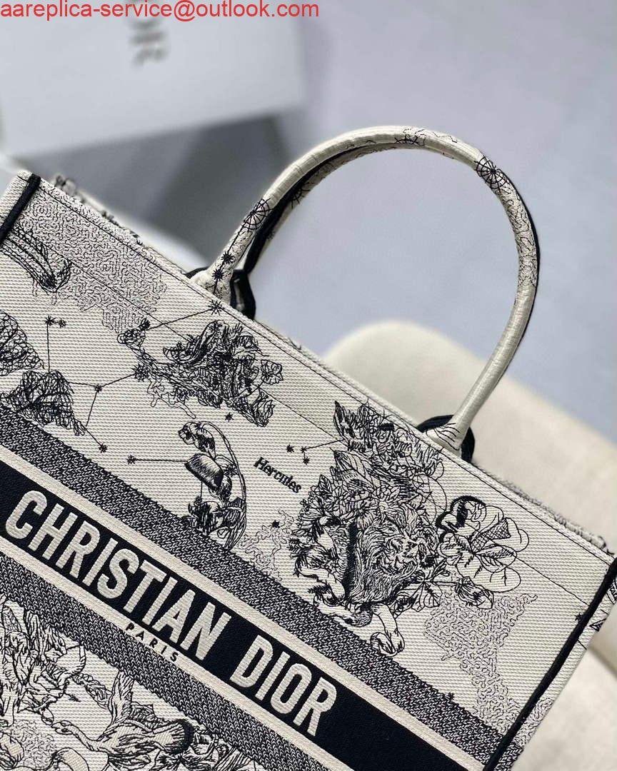 Dior M1286 Large Book Tote Toile de Jouy Zodiac latte embroidery