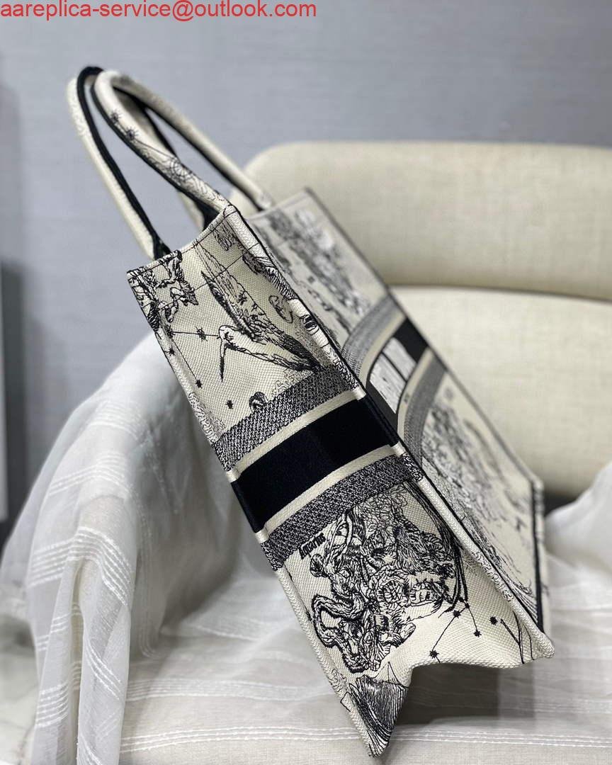 Dior M1286 Large Book Tote Toile de Jouy Zodiac latte embroidery