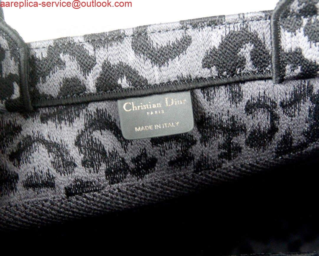 Dior M1296 Dior Small Book Tote Grey Multicolor Mizza Embroidery