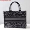 Dior M1286 Dior Book Tote Grey Multicolor Mizza Embroidery