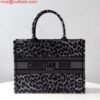 Dior M1286 Dior Book Tote Grey Multicolor Mizza Embroidery
