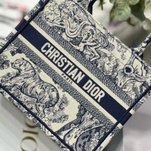 Replica Dior S5555 Mini Dior Book Tote Phone Bag Gray and Pink Toile de Jouy Reverse Embroidery