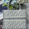 Dior Book Tote M1265 Small Dior Oblique Embroidery Gray