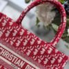 Dior Book Tote M1265 Small Dior Oblique Embroidery Red