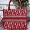 Dior Book Tote M1265 Small Dior Oblique Embroidery Red