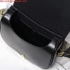 Replica Dior M9320 Large Dior Bobby Bag Black Calfskin With Blue Oblique Embroidered Strap
