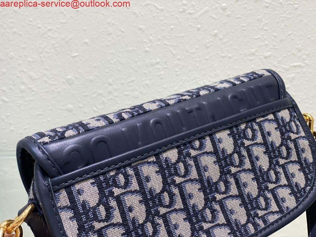 Replica Dior M9327 Bobby bag East West Oblique Jacquard Navy Blue Box Calfskin