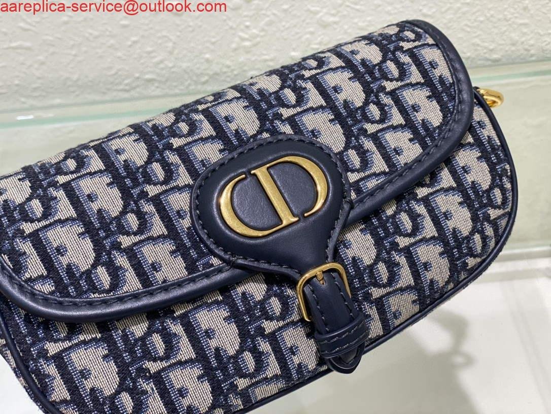 Replica Dior M9327 Bobby bag East West Oblique Jacquard Navy Blue Box Calfskin
