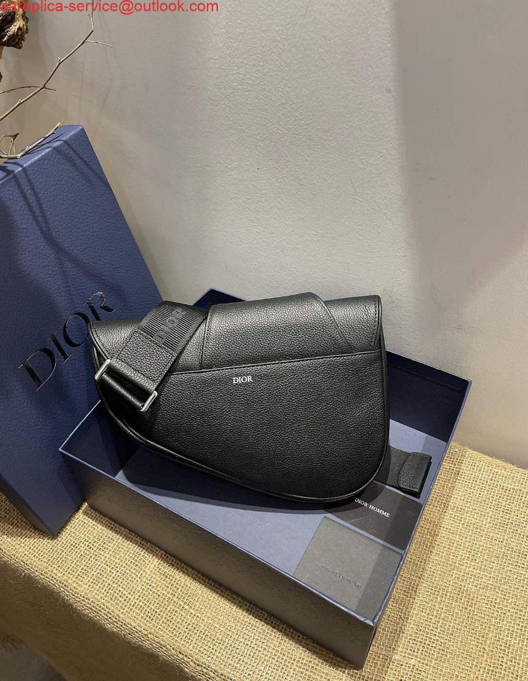 Dior M0446 Saddle Bag Dior Calfskin Bag Black