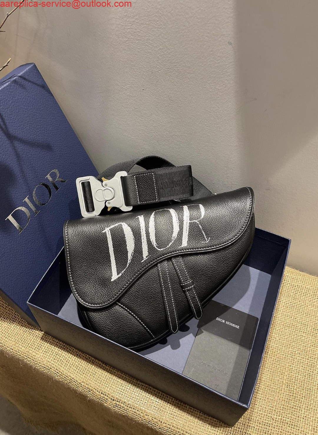 Dior M0446 Saddle Bag Dior Calfskin Bag Black