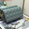 Replica Dior S0204 Lady Dior Pouch Ultramatte Cannage Calfskin Light green