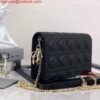 Dior S0204 Lady Dior Pouch Ultramatte Cannage Calfskin Black