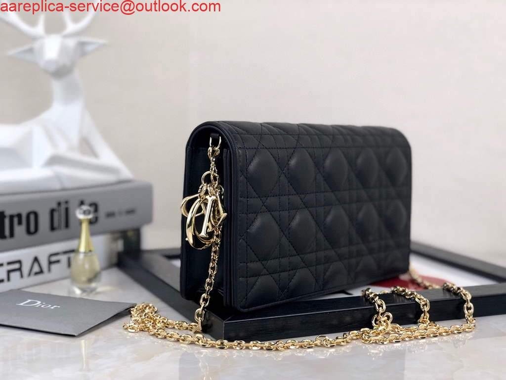 Dior S0204 Lady Dior Pouch Ultramatte Cannage Calfskin Black