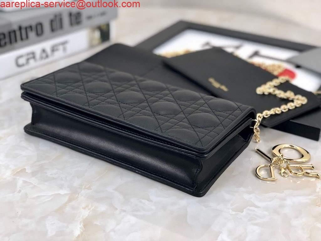 Dior S0204 Lady Dior Pouch Ultramatte Cannage Calfskin Black