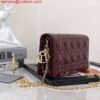 Dior S0204 Lady Dior Pouch Patent Cannage Calfskin Wine Red