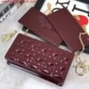 Dior S0204 Lady Dior Pouch Patent Cannage Calfskin Wine Red