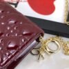 Dior S0204 Lady Dior Pouch Patent Cannage Calfskin Wine Red