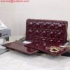 Dior S0204 Lady Dior Pouch Patent Cannage Calfskin Wine Red